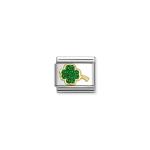 Composable Classic Link Four-leaf Clover Green Glitter