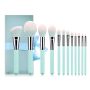 12 Piece Makeup Brush Set With Pouch - Turquoise