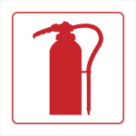 Shaya Fire Sign Fire Extinguisher 190MM X 190MM