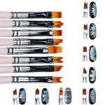 8PCS SET Premium White Nail Brush Pen Set With Uv Gel Flower Drawing Pen - Perfect For Gradient Painting Manicure And Nail Art -