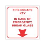Fire Escape Key Safety Sign FE11