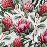 Protea Floral Shower Curtain Fabric
