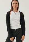 Amelia Open Knit Shrug - Black