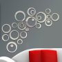 24PCS 3D Round Mirror Wall Decals - Easy Install Removable Acrylic Stickers For Living Room & Bedroom - Elegant Diy Home Decor