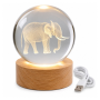 3D Crystal Ball Night Light Wooden Base Decorative Table Lamp For Bedroom