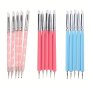 5PCS Dual Head Nail Art Dotting Tools Nail Silicone Brush Dual Head Uv Gel Dotting Drawing Painting Pen Clay Sculpting Drawing Tools