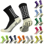 3/6 Pairs Of Boy's Outdoor Anti-slip Hiking Crew Socks Checkered Pattern Youth Sports Socks Breathable Wear-resistant Elastic Comfortable Football Socks For Training