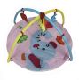 Cartoons Print Soft Baby Play Mat With 5 Hanging Plush Toys- Bear Design