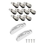 Viodmss 10 Pcs Marine Boat Pulley Blocks Rope Kayak Canoe Anchor Trolley Kit & 2PCS Boat Cleat Rope Cleat Jam Cleat Boat Parts
