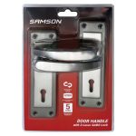 Samson Lockset Key 3 Lever Luca 6 Inch - Satin Nickel black