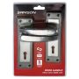 Samson Lockset Key 3 Lever Luca 6 Inch - Satin Nickel/black