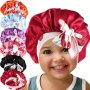 1PC Kids Satin Bonnet Cap Baby Girls' Hair Wrap For Sleeping For King's Day