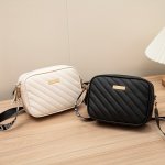 Girl's Simple Fashionable Twill Print Crossbody Bag With Adjustable Strap And Zipper Closure Trendy Sling Bag For Outdoors And E