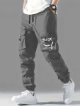 Funny Print Men's Cargo Pants Outdoor Hiking Multi-pocket Utility Long Trousers Casual Style For All Seasons
