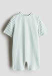 Upf 50 Textured Swimsuit - Turquoise Striped