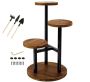 3 Tier Plant Stand Metal Wood Shelf Holder & 3 Pcs Small Gardening Tools