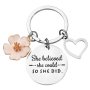 Inspire Yourself With This She Believed She Could So She Did Pink Petal Peach Heart Keychain