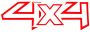 4X4 Red Vinyl STICKER-2 Pack.