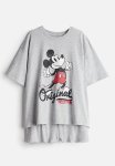 Printed Pyjamas - Light Grey Marl Mickey Mouse