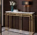 Luxury Faux Marble Gold Base Console Table