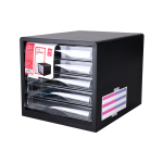 Deli 9775 5 Draw Filing Cabnet Black