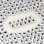 100/500pcs White Acrylic Number 4x7mm Round Beads DIY Craft Beading For Necklaces Key Chains Bracelets Includes Roll Of Thread Jewelry Making Small Business Supplies