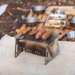 MINI Stainless Steel Folding Charcoal Grill Portable Barbecue Grill For Camping And Picnics High-temperature Resistance Easy To Move With Hollow Side Design Thickened Material