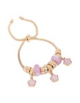 Goldair Gold Lilac Triple Flower Charm Toggle Bracelet