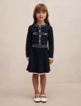 Serene Serena Girls Pleated Knit Dress - 10-12 Yrs Navy