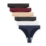Grankee Women's Breathable Seamless Thong Panties No Show Underwear 6 Pack Bwsnrg 6 Pack M