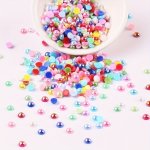 4 6 8 10MM Half Round Shape Acrylic Beads Flat Beads Cabochon Beads Multi Colors For Jewelry Making Diy Charms Bracelet Necklace