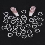 100 200PCS Cute Heart-shaped Pearl Nail Charms Girl Heart Imitation Pearl Resin Nail Jewelry White Color Resin For Nail Art Craf