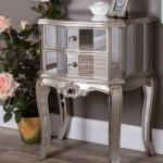 Vintage Mirror Pedestal 2 Drawer - Medium
