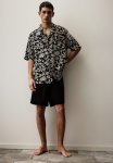 Pyjama Shirt And Shorts - Black Floral