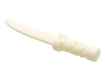 Parts Minifigure Weapon Knife With Flat Hilt End And Curved Blade Cross Hatched Grip 37341B - White