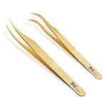 Lash Tweezers For Eyelash Extension Hand Calibrated Dolphin-shaped And Curved Tip Eyelash Tweezers Eyelash Tweezers False Lash A