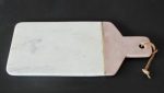 Pink & White Marble Board With Brass Inlay – 41X18CM