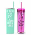 Personalized Teacher Tumbler It Takes A Big Heart To Shape Little Minds Tumbler