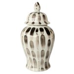 Ginger Jar White & Black Streaks 47CM