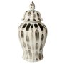 Ginger Jar White & Black Streaks 47CM