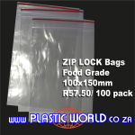 100 Ziplock Bags: 100X150MM
