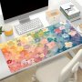 Floral Design Large Mouse Pad - Non-slip Rubber Base Durable Desk Mat For Gaming & Office Natural Rubber Oblong Mousepad With Non-slip Feature Ideal