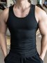 Men's Solid Tank Top Active Crew Neck Skinny Sleeveless Top Men's Clothing For Summer Outdoor