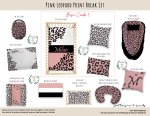 Cot Duvet Bedding Pink Leopard Print Break Set