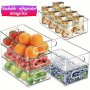 1PC Stackable Transparent Storage Bin - Perfect For Fridge Kitchen Organization & Office Desk Clutter