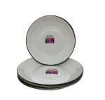 Kangol Kango 21CM 6 Piece Enamel Rice Plate – White