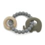 Silicone & Wood Grey Elephant Teething Ring
