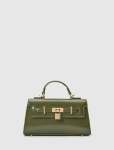 Liana Lock Detail Top Handle Bag - 0 Olive