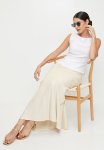 Edit Bias Laundered Linen Maxi Slip Skirt - Stone