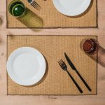 Jute Hemmed Placemats Black 4 Pack